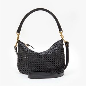 Clare V Petit Moyen Black Rattan Shoulder & Crossbody
